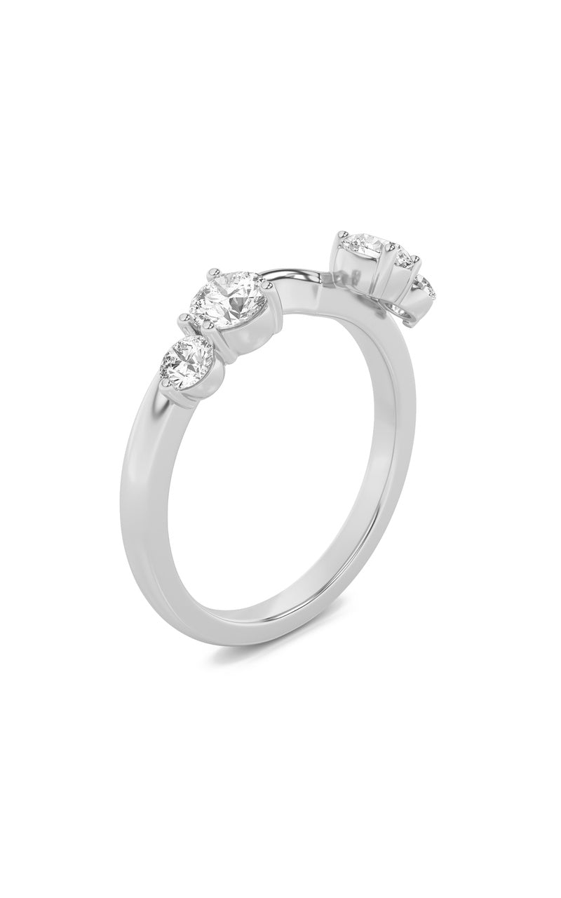 0.75CTW Round Shaped Lab Grown Diamond (F/VS) Fashion Wrap Ring in 14K Gold, 14K White Gold