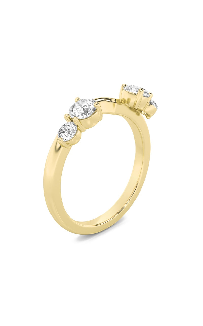 0.75CTW Round Shaped Lab Grown Diamond (F/VS) Fashion Wrap Ring in 14K Gold, 14K Yellow Gold