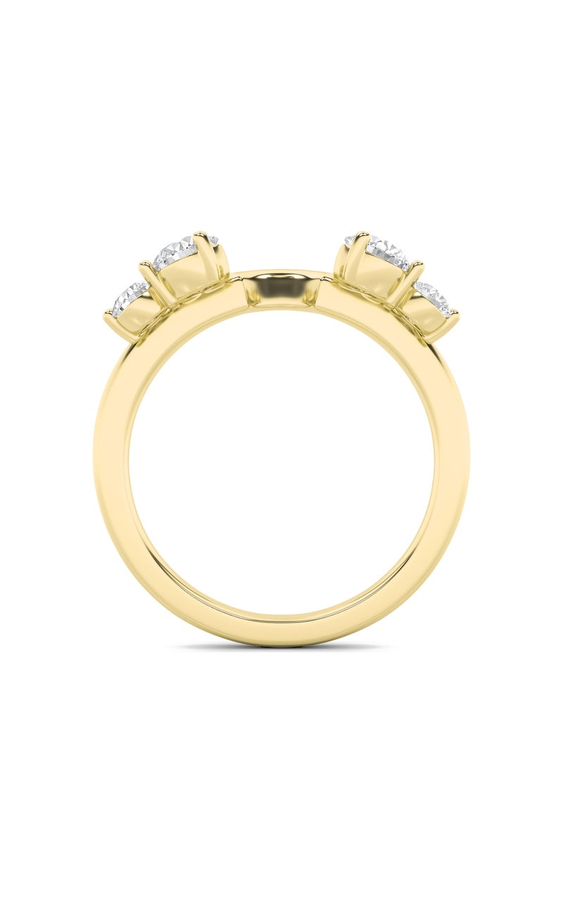 0.75Cttw Round Shaped Lab Grown Diamond (F/VS) Fashion Wrap Ring in 14K Gold