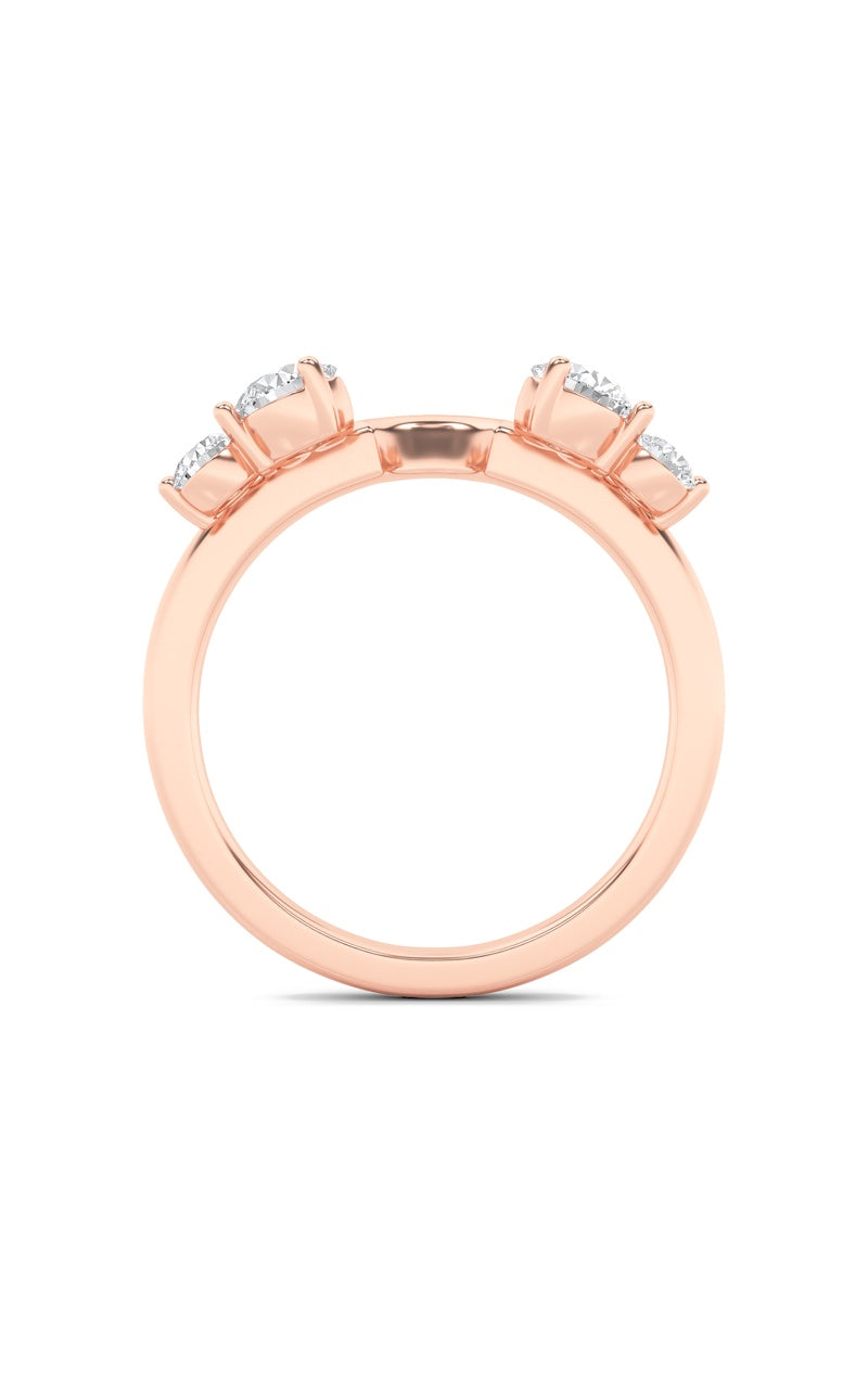 0.75Cttw Round Shaped Lab Grown Diamond (F/VS) Fashion Wrap Ring in 14K Gold