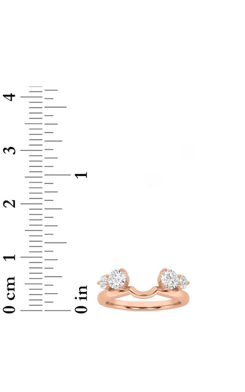 0.75CTW Round Shaped Lab Grown Diamond (F/VS) Fashion Wrap Ring in 14K Gold, 14K Rose Gold