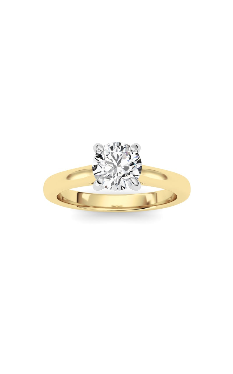 0.75CTW Round Shaped Lab Grown Diamond (E/VS) Classic Solitaire Engagement Ring in 14K Gold