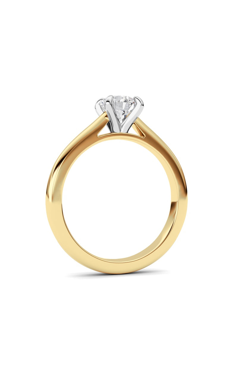 0.75CTW Round Shaped Lab Grown Diamond (E/VS) Classic Solitaire Engagement Ring in 14K Gold