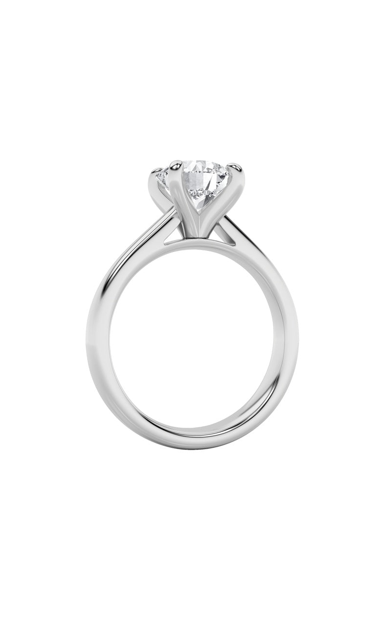 1.5CTW Round Shaped Lab Grown Diamond (E/VS) Classic Solitaire Engagement Ring in 14K Gold