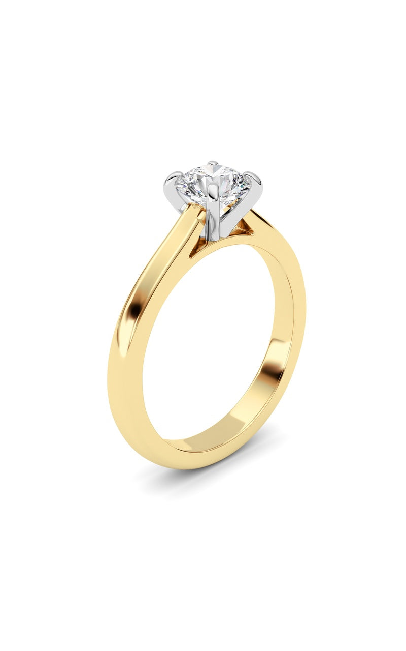 1.5CTW Round Shaped Lab Grown Diamond (E/VS) Classic Solitaire Engagement Ring in 14K Gold