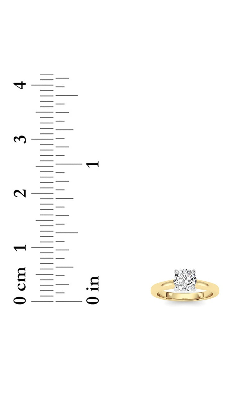1.5CTW Round Shaped Lab Grown Diamond (E/VS) Classic Solitaire Engagement Ring in 14K Gold