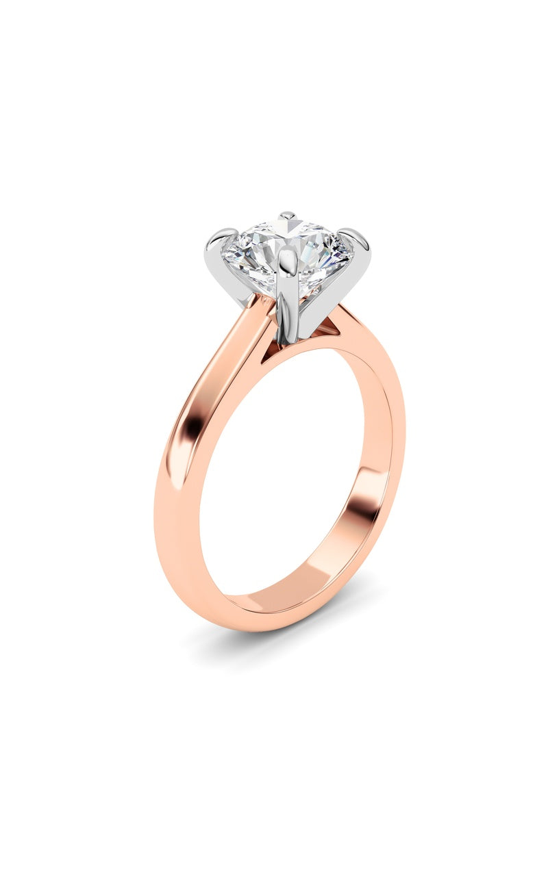 2CTW Round Shaped Lab Grown Diamond (E/VS) Classic Solitaire Engagement Ring in 14K Gold