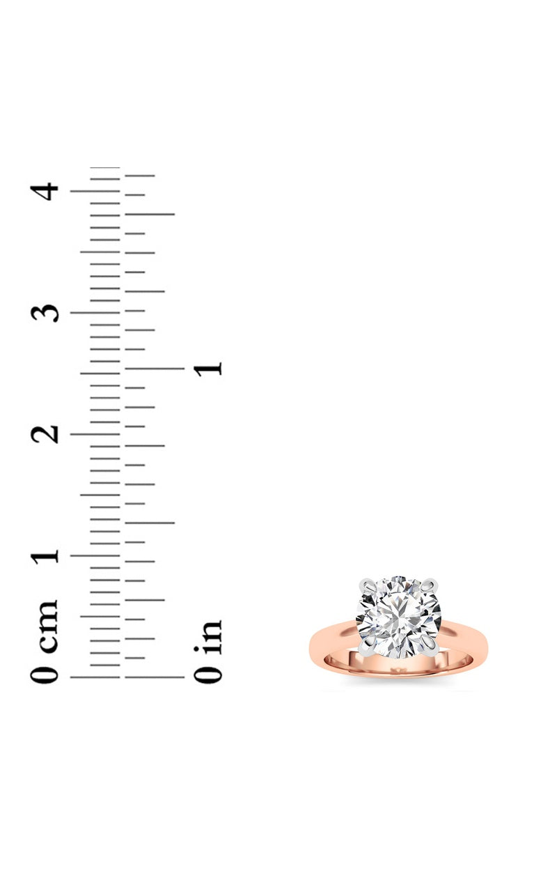 2CTW Round Shaped Lab Grown Diamond (E/VS) Classic Solitaire Engagement Ring in 14K Gold