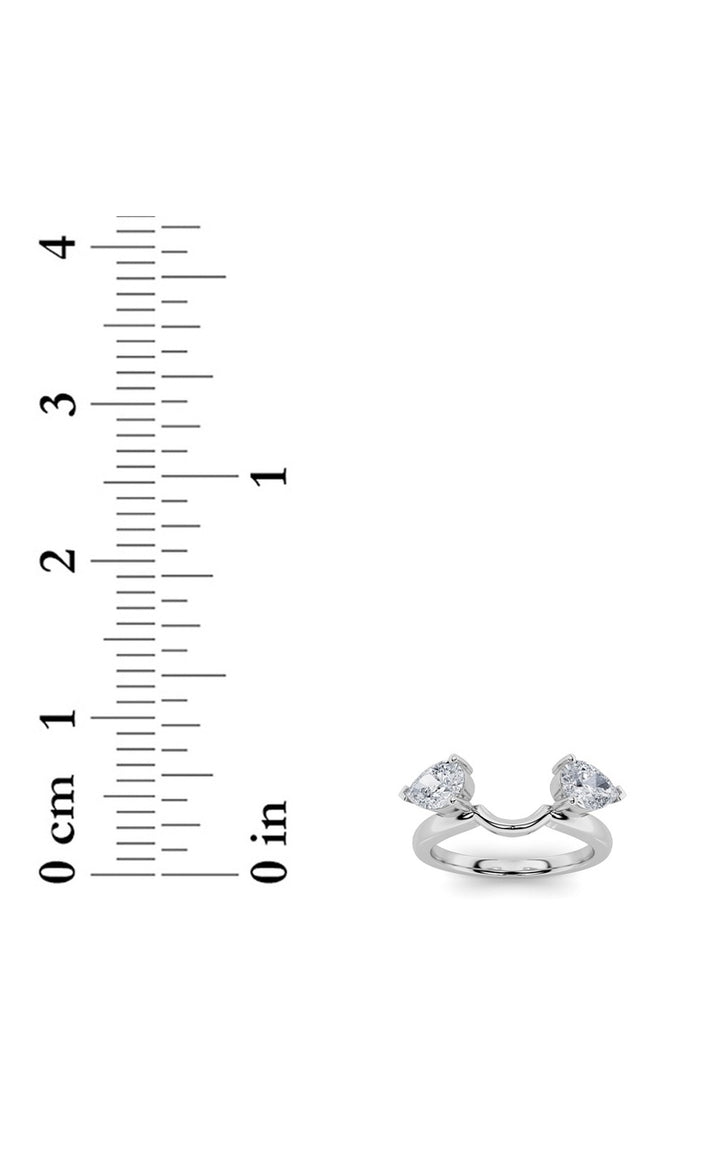 1Cttw Pear Shaped Lab Grown Diamond (F/VS) Wrap Ring in 14K Gold