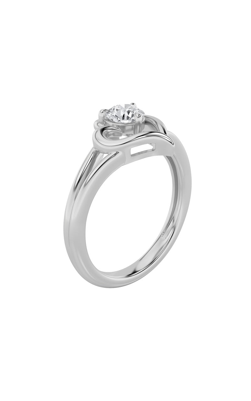 0.5CTW Round Shaped Lab Grown Diamond (F/VS) Heart Shaped Ring in 14K Gold