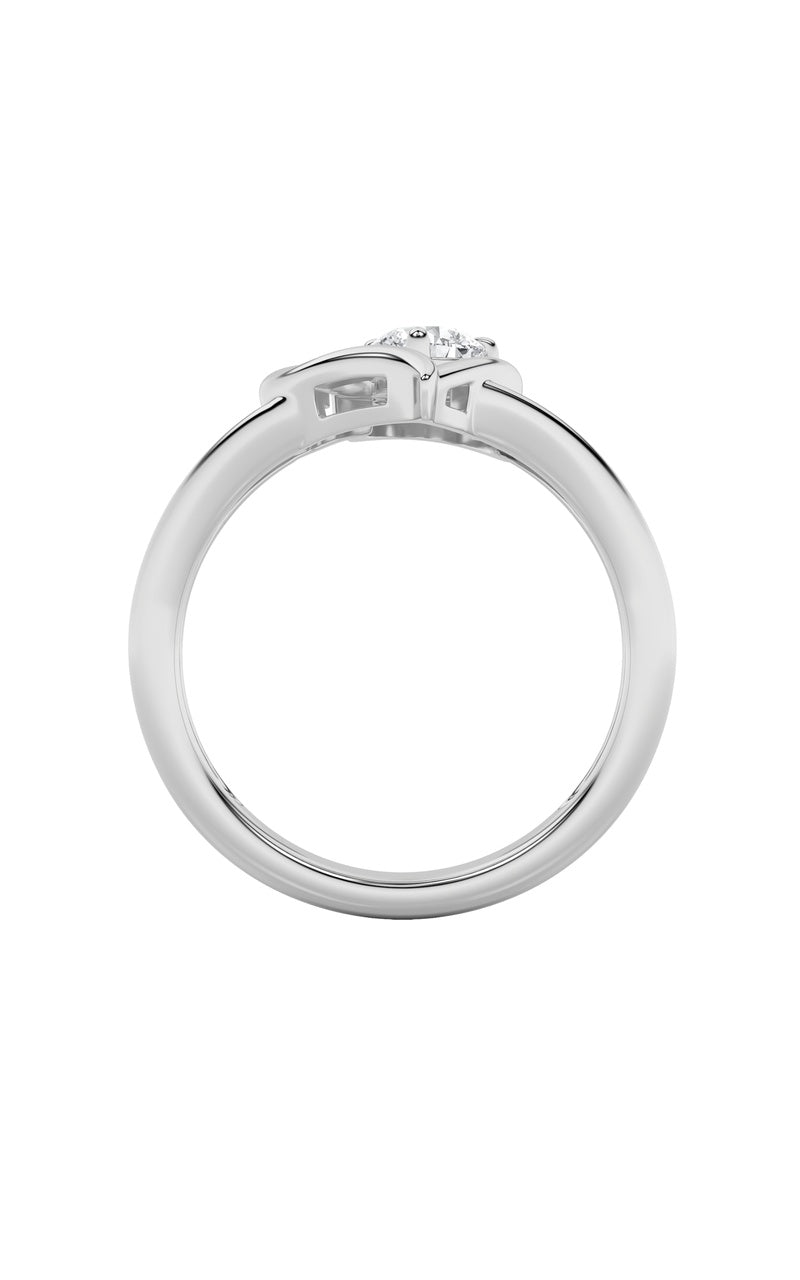 0.5Cttw Round Shaped Lab Grown Diamond (F/VS) Heart Shaped Ring in 14K Gold