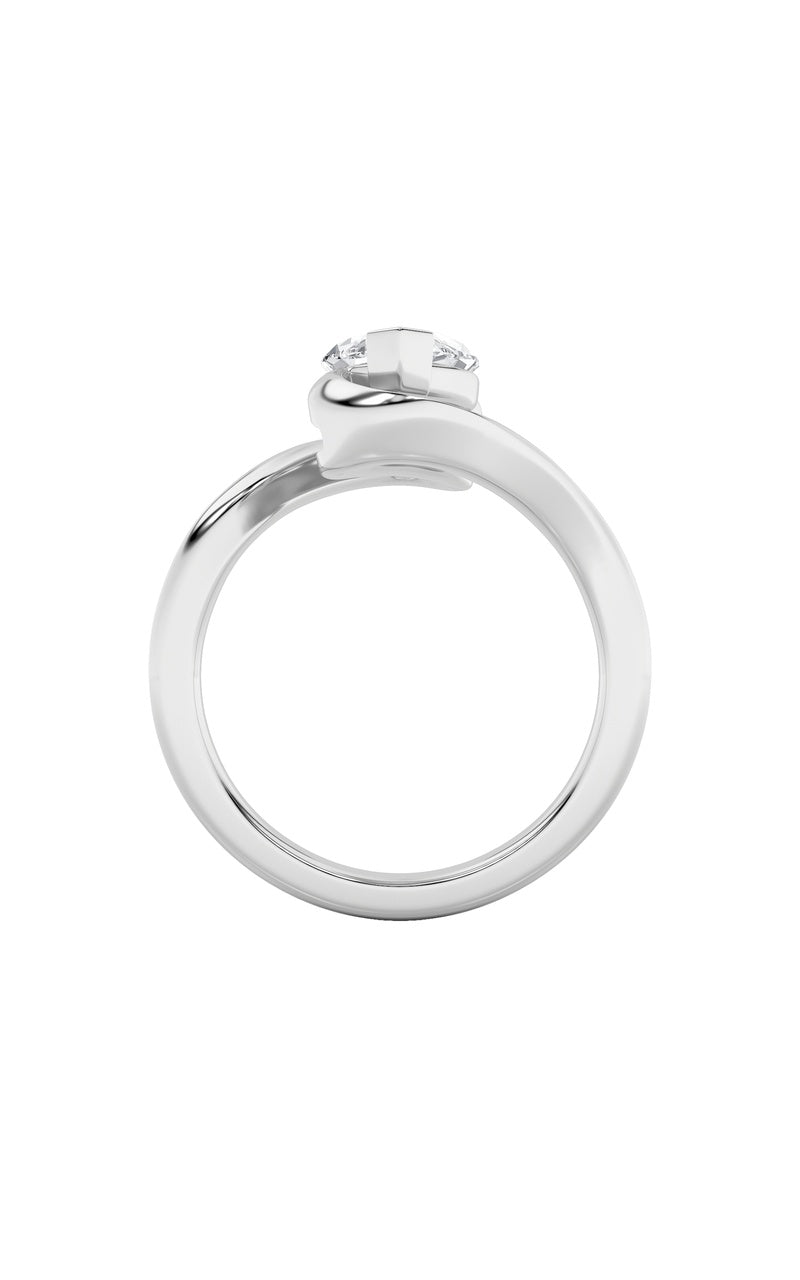 2Cttw Marquise Shaped Lab Grown Diamond (F/VS) Swirl Engagement Ring in 14K Gold
