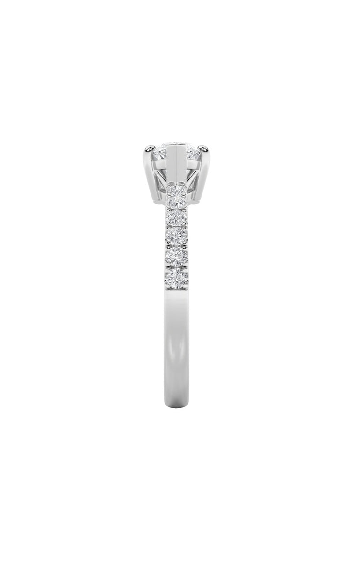 1.5CTW Marquise Shaped Lab Grown Diamond (F/VS) East West Accented Ring in 14K Gold