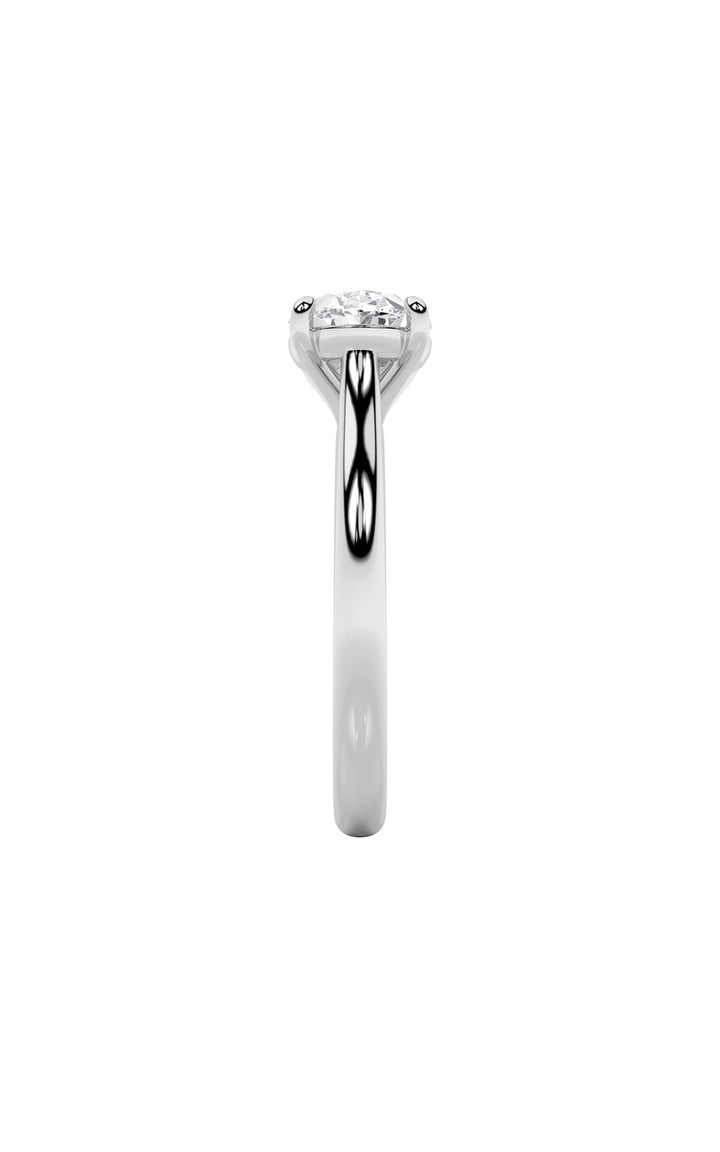 2CTW Oval Shaped Lab Grown Diamond (F/VS) East West Accented Ring in 14K Gold