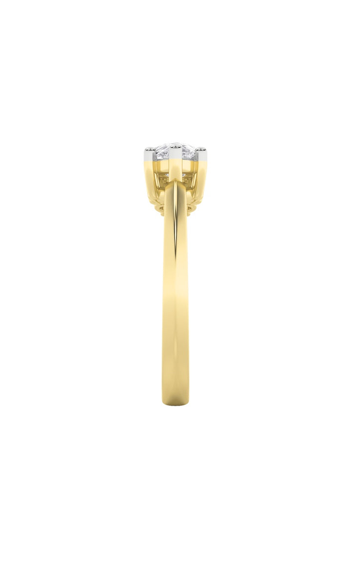 1Cttw Pear Shaped Lab Grown Diamond (F/VS) East West Fashion Ring in 14K Gold