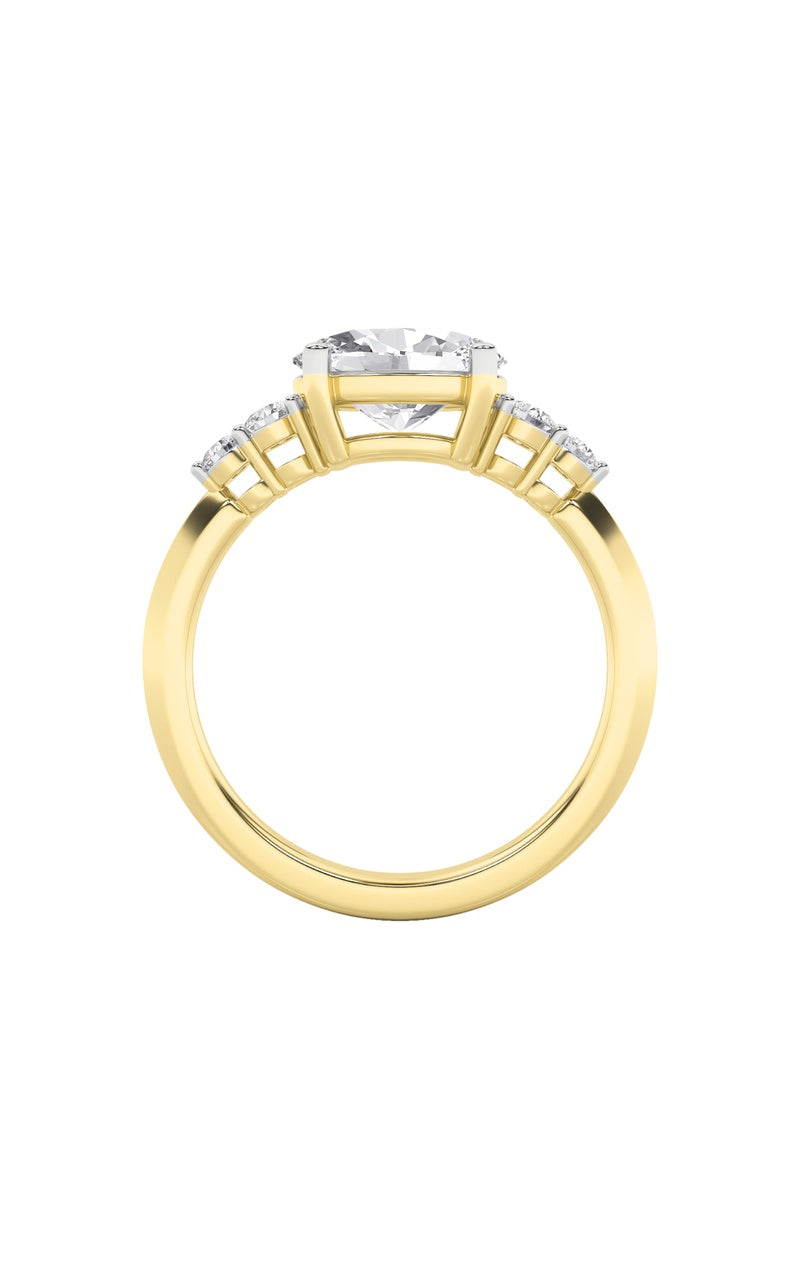 1.5CTW Oval Shaped Lab Grown Diamond (F/VS) East West Five Stone Ring in 14K Gold