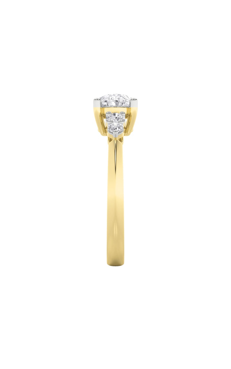 1.5CTW Oval Shaped Lab Grown Diamond (F/VS) East West Five Stone Ring in 14K Gold