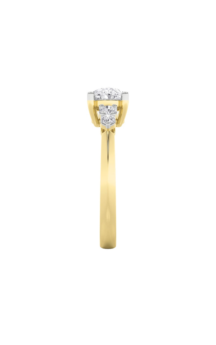 1.5CTW Oval Shaped Lab Grown Diamond (F/VS) East West Five Stone Ring in 14K Gold
