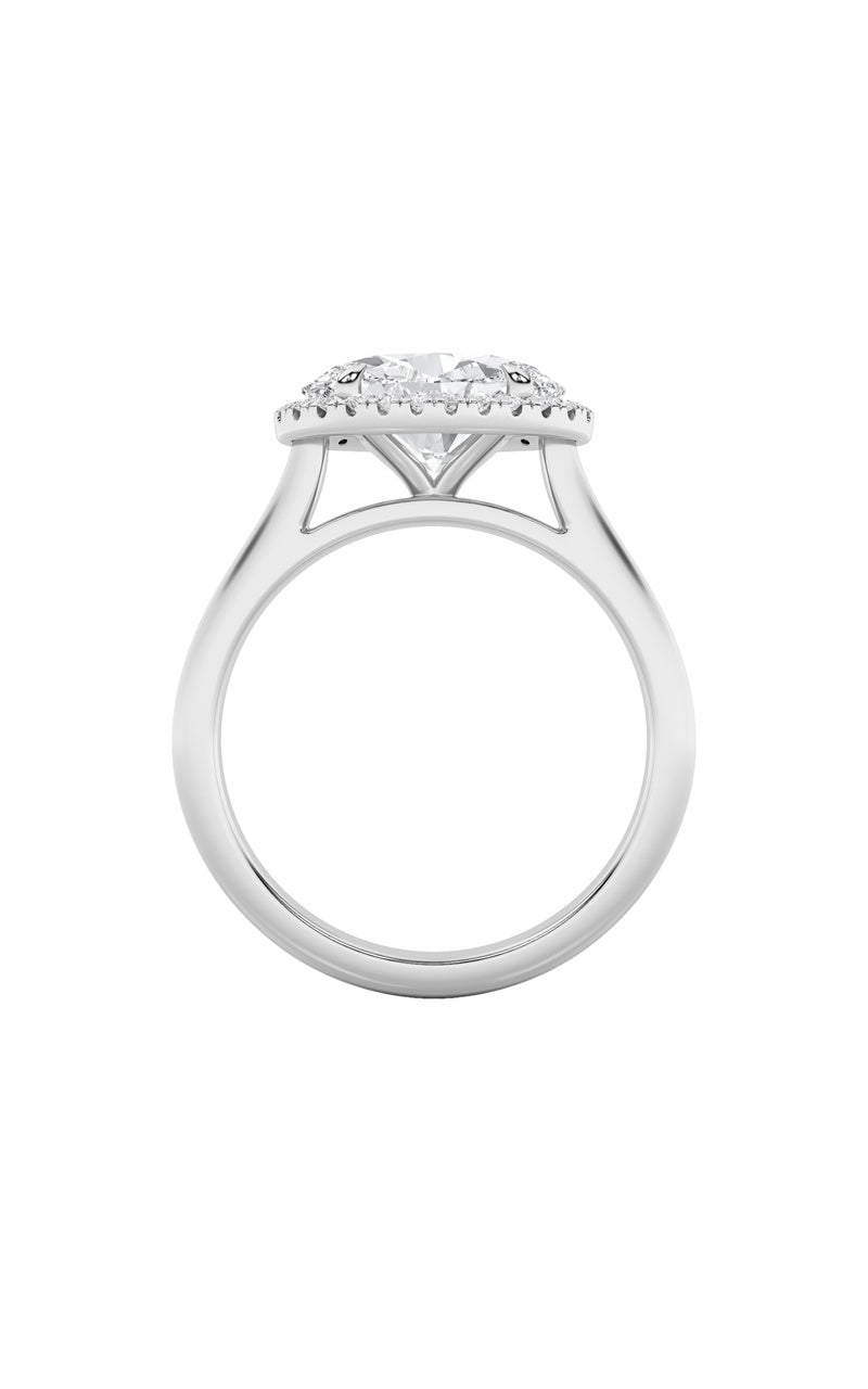 2Cttw Oval Shaped Lab Grown Diamond (F/VS) East West Accented Solitaire Ring in 14K Gold