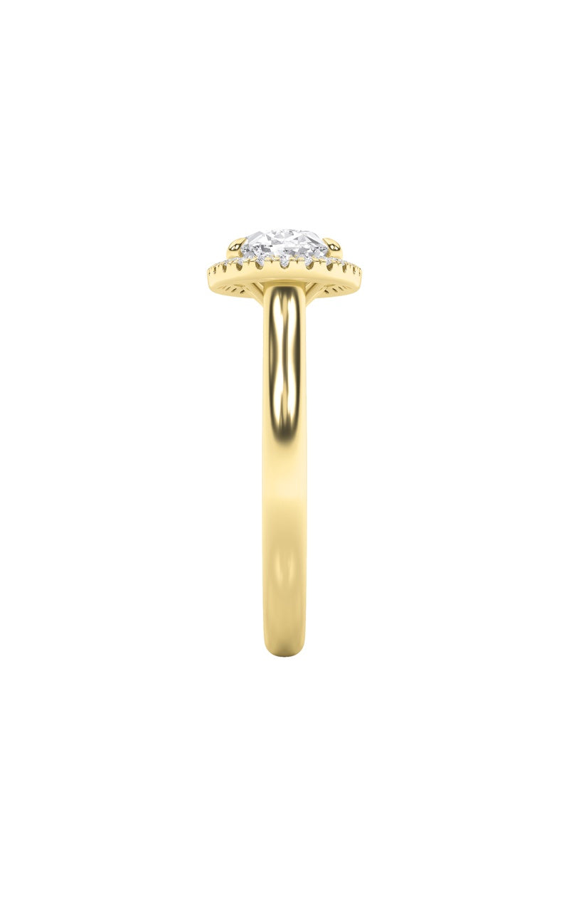 2Cttw Oval Shaped Lab Grown Diamond (F/VS) East West Accented Solitaire Ring in 14K Gold