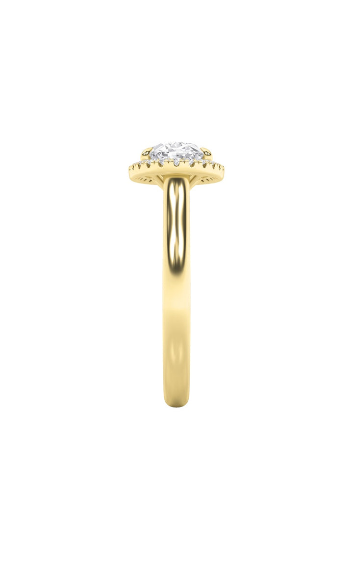 2Cttw Oval Shaped Lab Grown Diamond (F/VS) East West Accented Solitaire Ring in 14K Gold