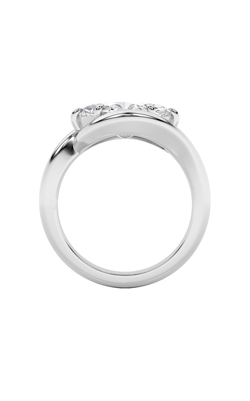 2Cttw Marquise Shaped Lab Grown Diamond (F/VS) East West Solitaire Ring in 14K Gold