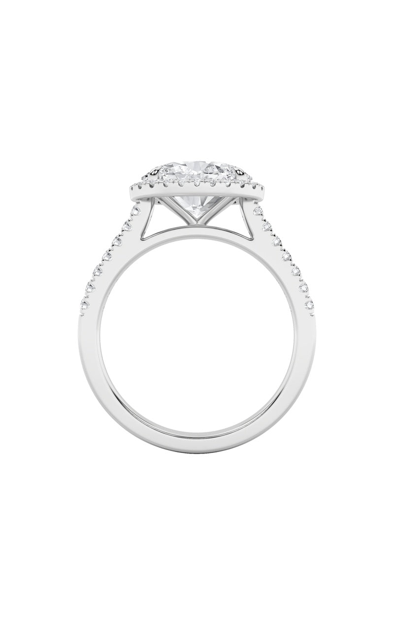 2Cttw Oval Shaped Lab Grown Diamond (F/VS) East West Accented Solitaire Ring in 14K Gold