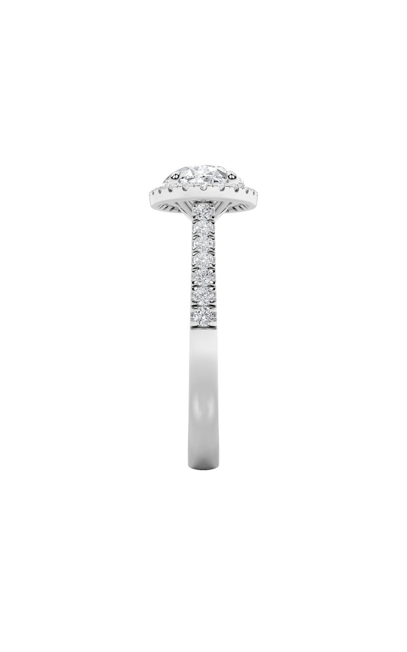 2Cttw Oval Shaped Lab Grown Diamond (F/VS) East West Accented Solitaire Ring in 14K Gold