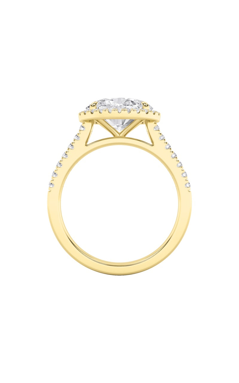 2Cttw Oval Shaped Lab Grown Diamond (F/VS) East West Accented Solitaire Ring in 14K Gold
