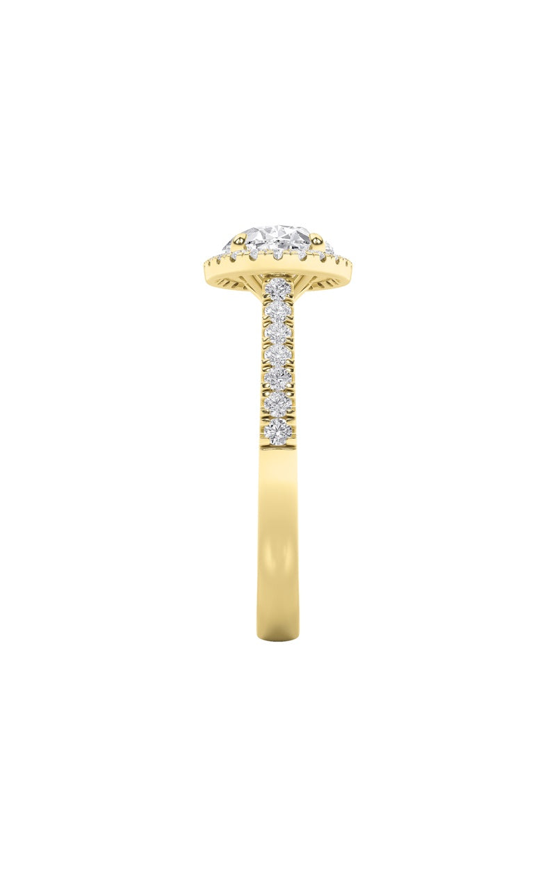2Cttw Oval Shaped Lab Grown Diamond (F/VS) East West Accented Solitaire Ring in 14K Gold