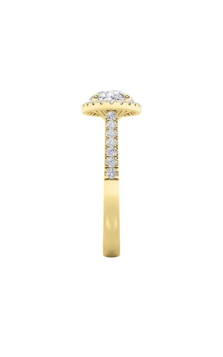 2Cttw Oval Shaped Lab Grown Diamond (F/VS) East West Accented Solitaire Ring in 14K Gold