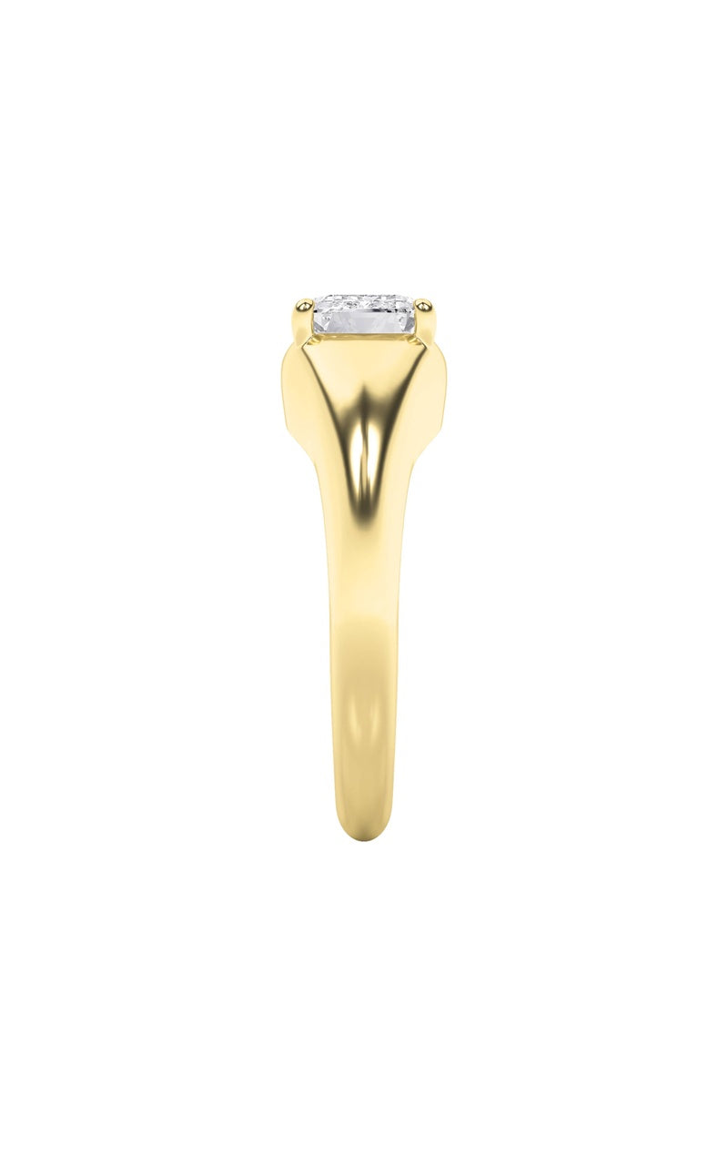 2Cttw Emerald Shaped Lab Grown Diamond (G/VS) EastWest Solitaire Ring in 14K Gold