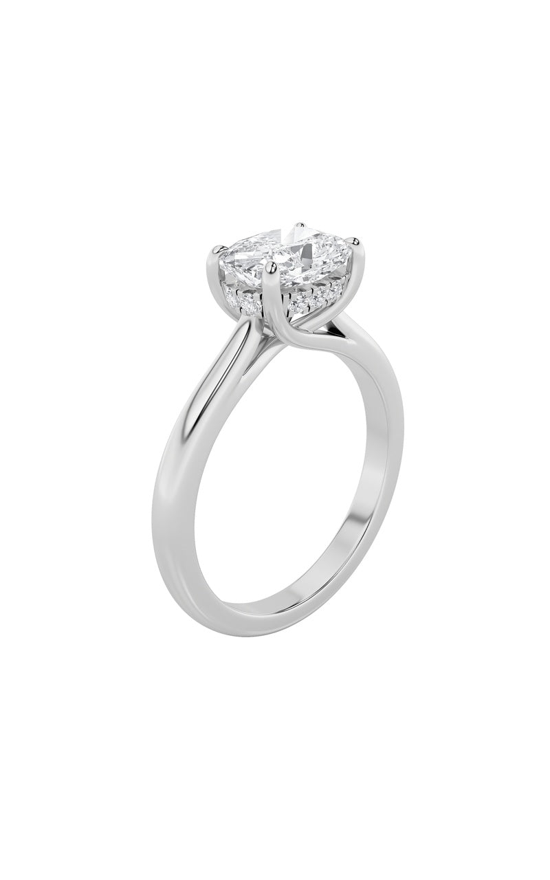 1.5Cttw Elongated Cushion Shaped Lab Grown Diamond(F/VS) East West Solitaire Ring in 14K Gold
