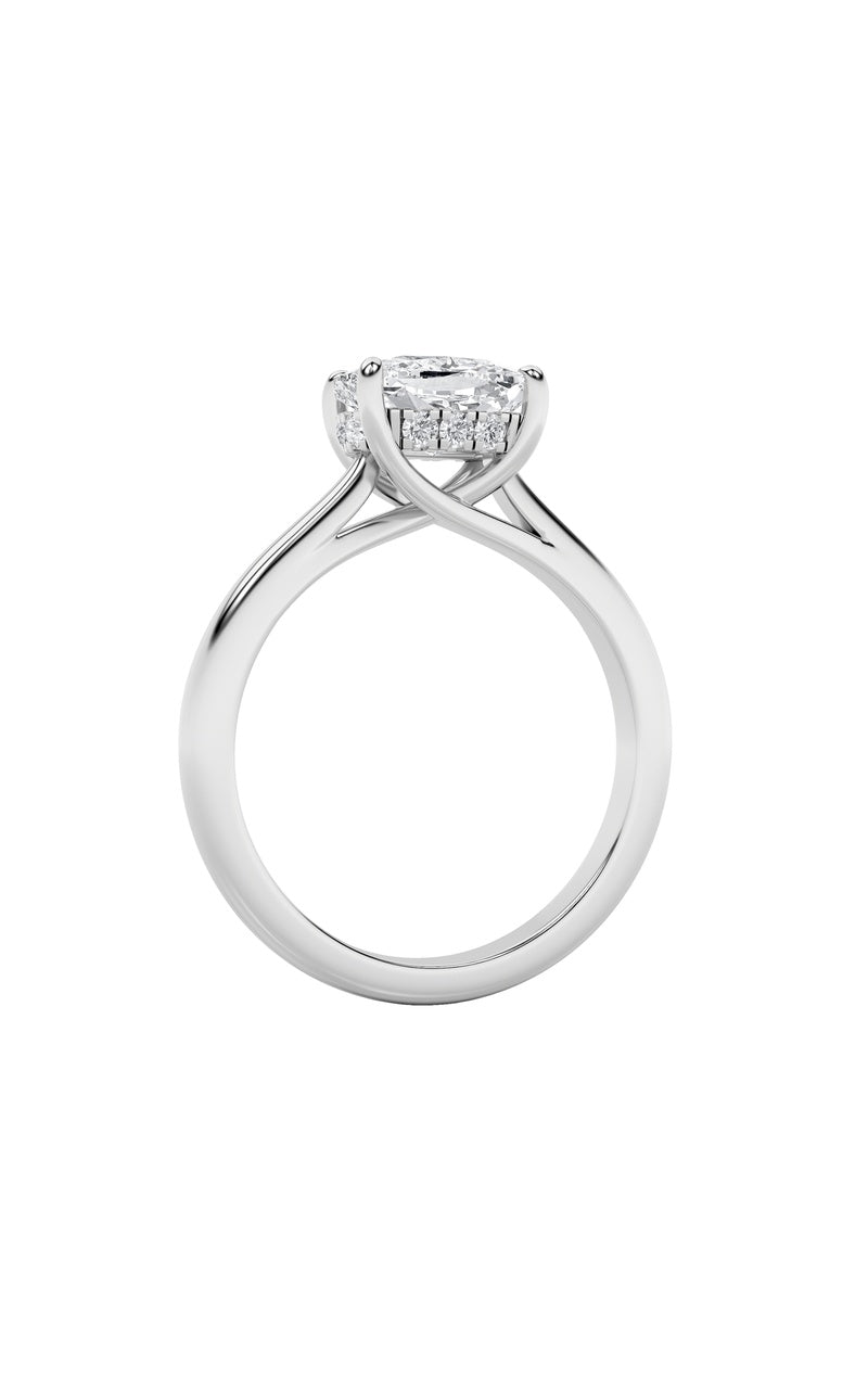 1.5Cttw Elongated Cushion Shaped Lab Grown Diamond(F/VS) East West Solitaire Ring in 14K Gold