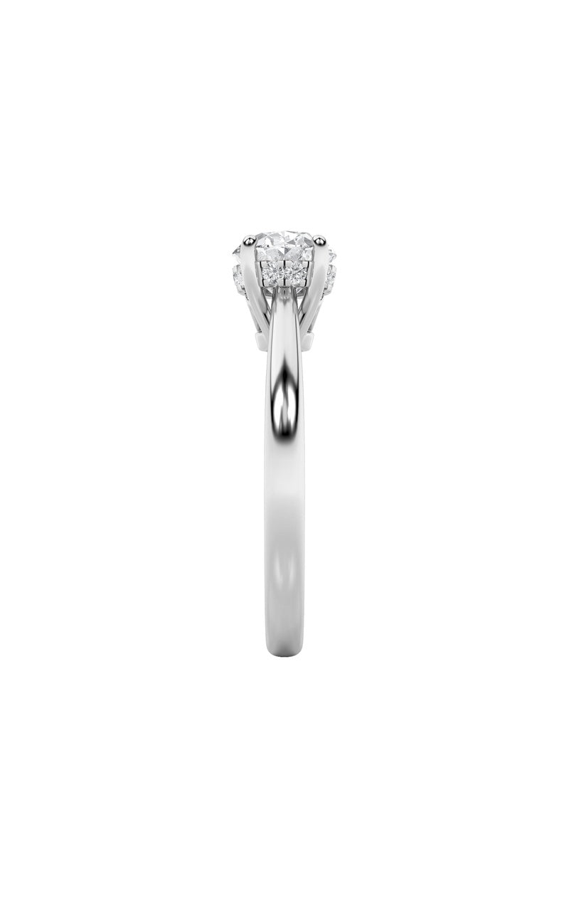 1.5Cttw Oval Shaped Lab Grown Diamond (F/VS) EastWest Solitaire Ring in 14K Gold
