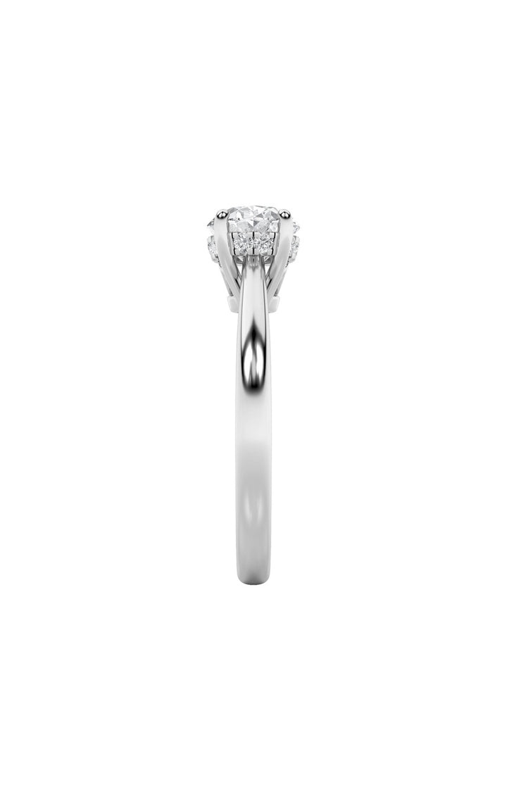 1.5Cttw Oval Shaped Lab Grown Diamond (F/VS) EastWest Solitaire Ring in 14K Gold