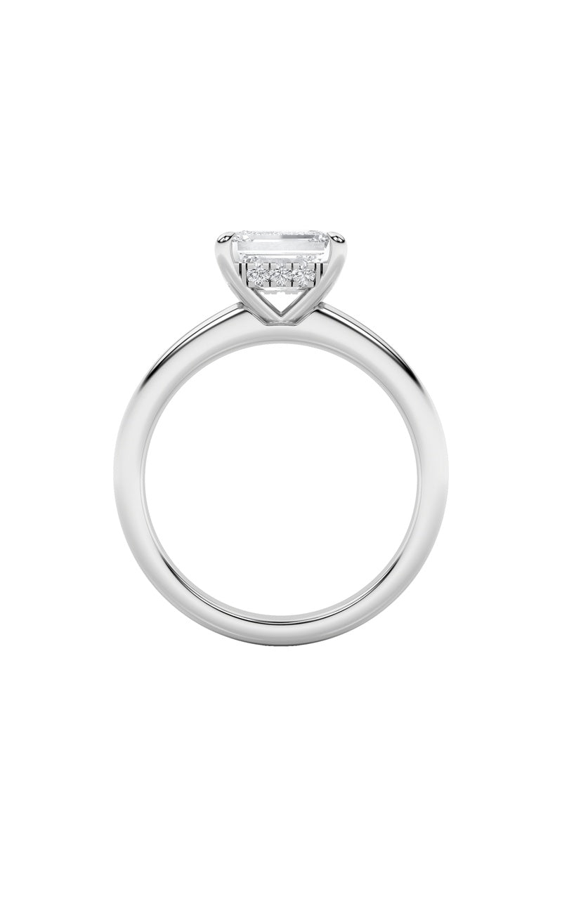 1.5Cttw Emerald Shaped Lab Grown Diamond (F/VS) East West Solitaire Ring in 14K Gold