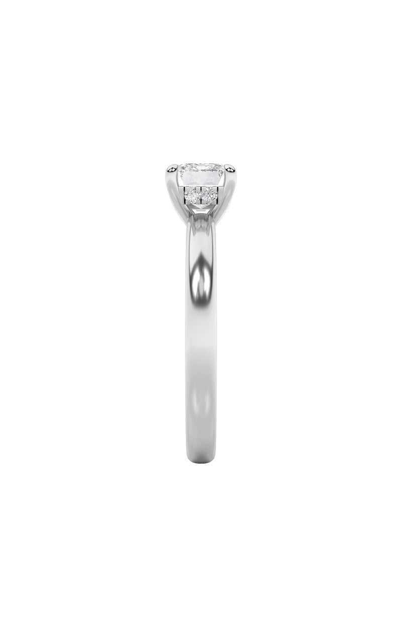 1.5Cttw Emerald Shaped Lab Grown Diamond (F/VS) East West Solitaire Ring in 14K Gold