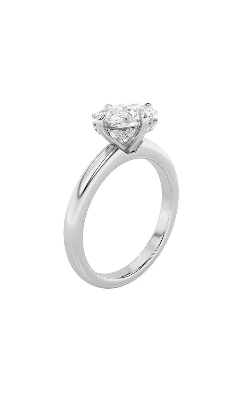 1.5Cttw Elongated Cushion Shaped Lab Grown Diamond (F/VS) East West Solitaire Ring in 14K Gold