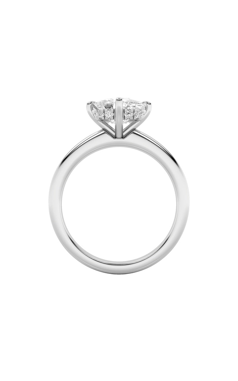 1.5CTW Elongated Cushion Shaped Lab Grown Diamond (F/VS) East West Solitaire Ring in 14K Gold