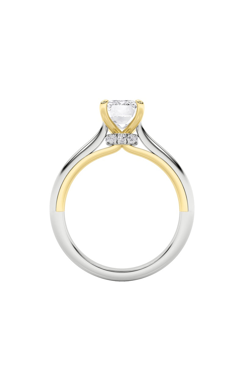 2Cttw Emerald Shaped Lab Grown Diamond (F/VS) Solitaire Engagement Ring in 14K Gold