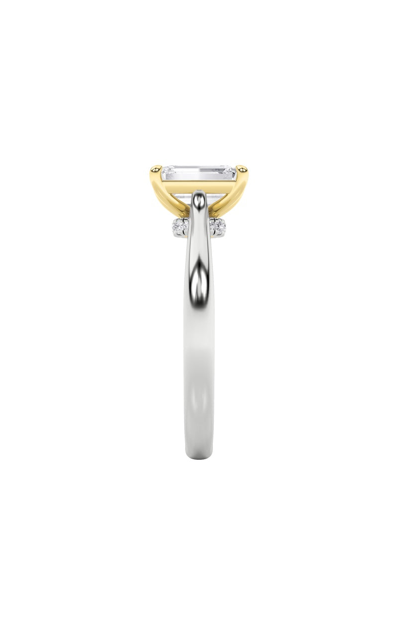 2CTW Emerald Shaped Lab Grown Diamond (F/VS) Solitaire Engagement Ring in 14K Gold