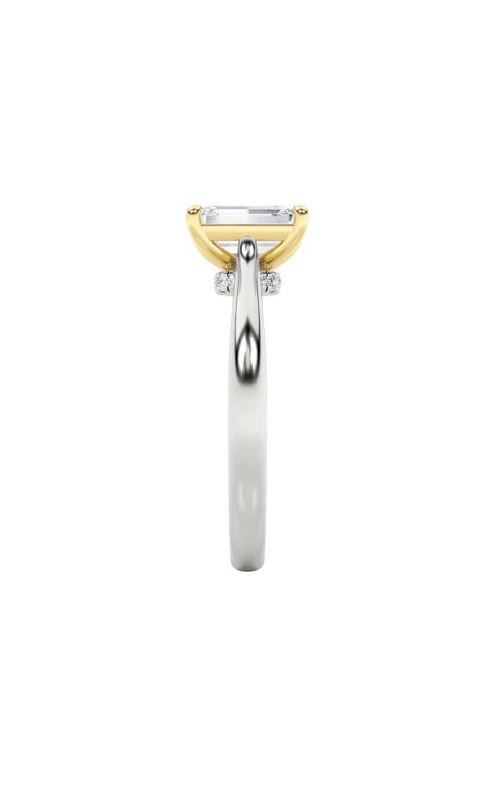 2CTW Emerald Shaped Lab Grown Diamond (F/VS) Solitaire Engagement Ring in 14K Gold