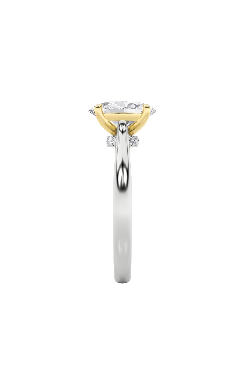 2Cttw Oval Shaped Lab Grown Diamond (F/VS) Solitaire Engagement Ring in 14K Gold
