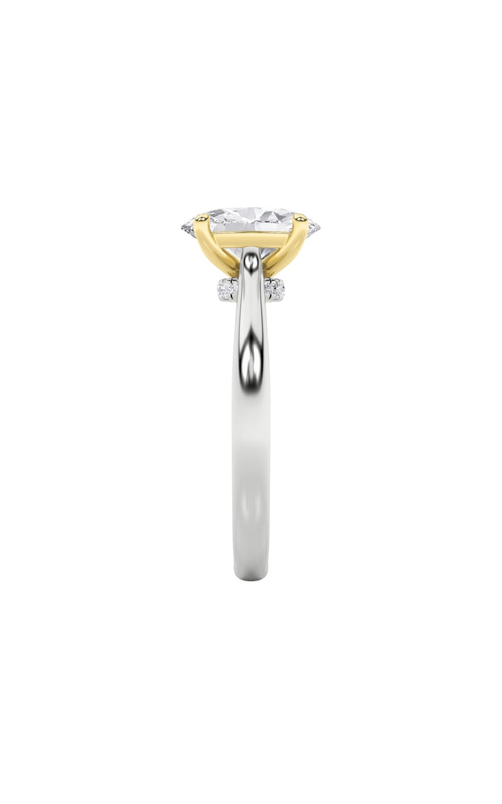 2Cttw Oval Shaped Lab Grown Diamond (F/VS) Solitaire Engagement Ring in 14K Gold