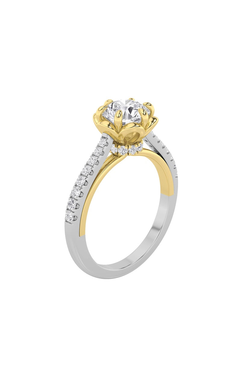 1.5Cttw Round Shaped Lab Grown Diamond (F/VS) Solitaire Engagement Ring in 14K Gold