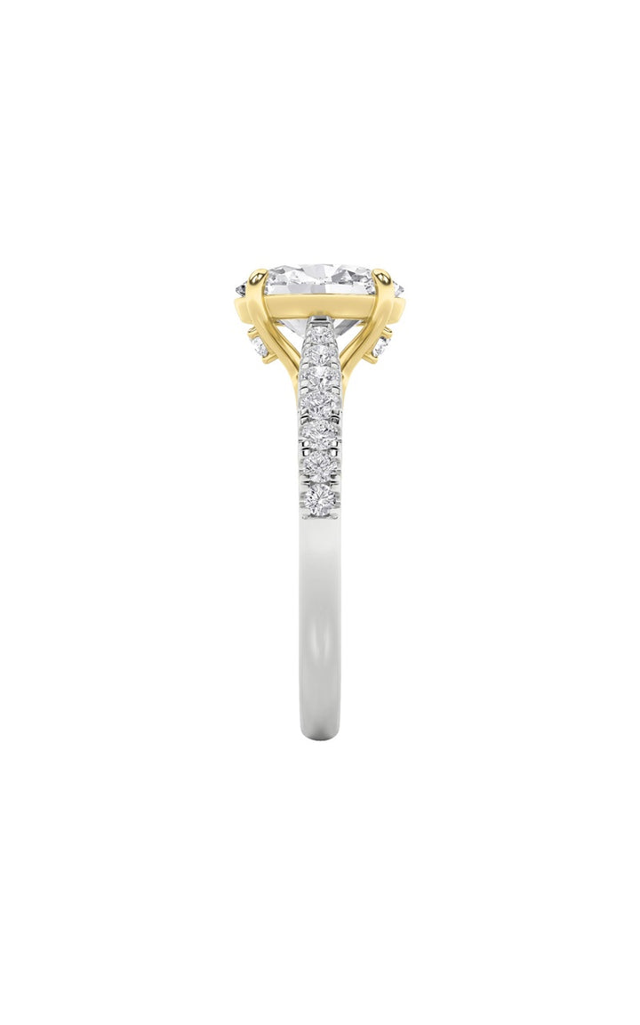 2Cttw Oval Shaped Lab Grown Diamond (F/VS) Solitaire Engagement Ring in 14K Gold