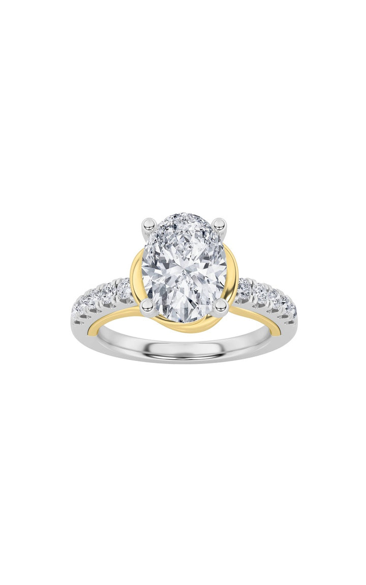 2Cttw Oval Shaped Lab Grown Diamond (F/VS) Solitaire Engagement Ring in 14K Gold