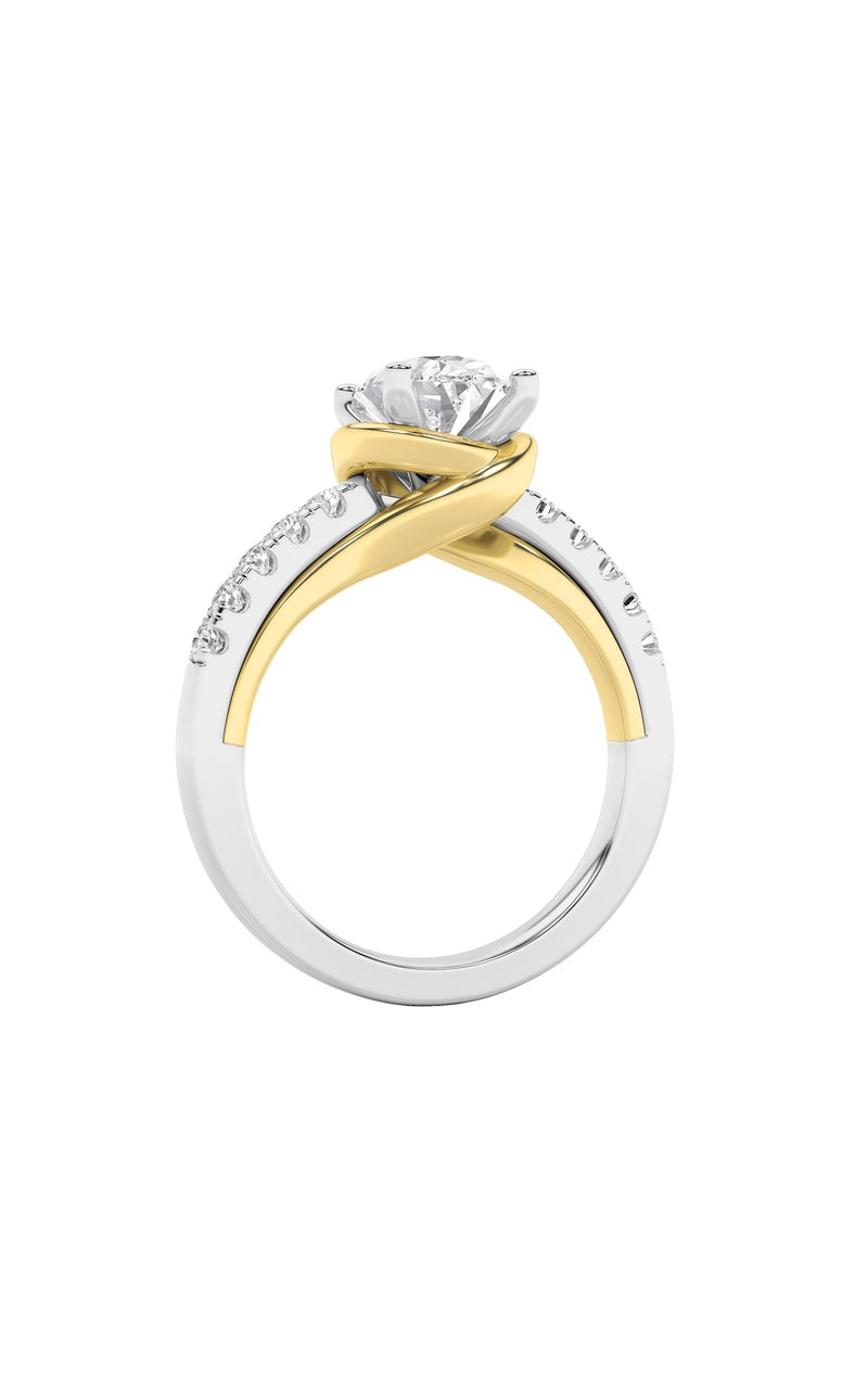2Cttw Oval Shaped Lab Grown Diamond (F/VS) Solitaire Engagement Ring in 14K Gold