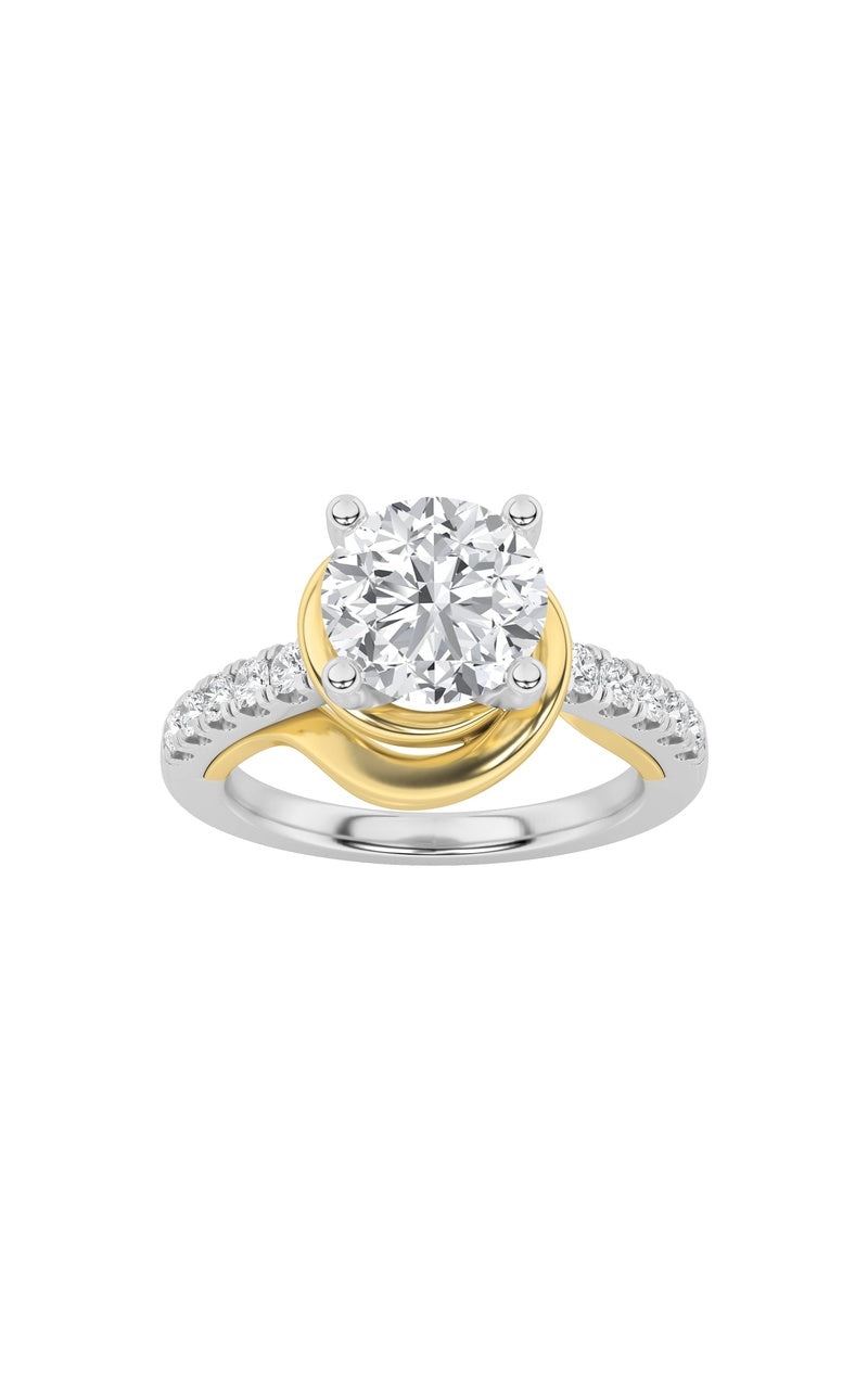 2Cttw Round Shaped Lab Grown Diamond (F/VS)  Ringin 14K Gold